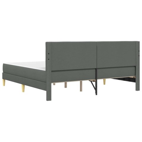 VidaXL Rama łóżka z materacem Ciemnoszary 180 x 200 cm tkanina