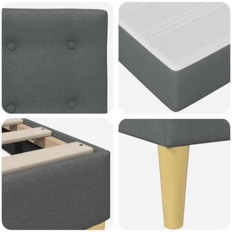 VidaXL Rama łóżka z materacem Ciemnoszary 180 x 200 cm tkanina