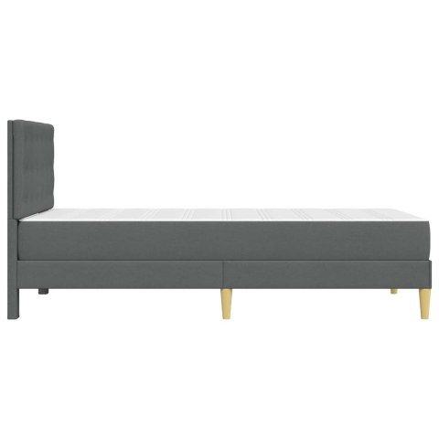 VidaXL Rama łóżka z materacem Ciemnoszary 90 x 190 cm tkanina