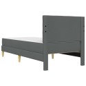 VidaXL Rama łóżka z materacem Ciemnoszary 90 x 190 cm tkanina
