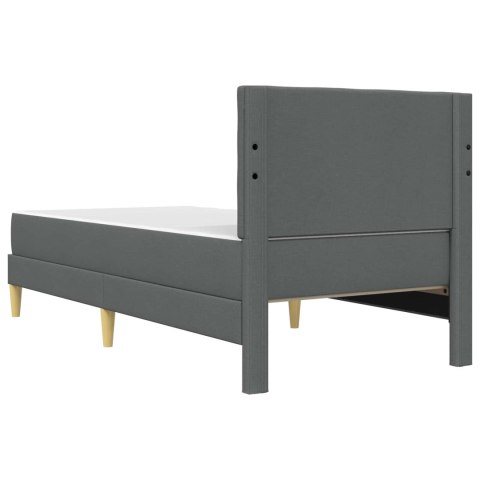 VidaXL Rama łóżka z materacem Ciemnoszary 90 x 190 cm tkanina