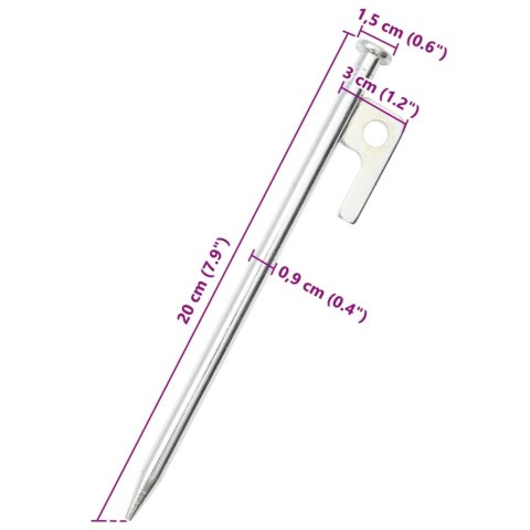 ŚLEDZIE DO NAMIOTU 24 SZT. 20CM 9 MM STAL GALWANIZOWANA