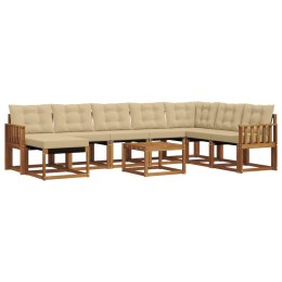 VidaXL Zestaw sof na zewnątrz z poduszką 9 pcs Naturalny i Beżowy