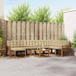 VidaXL Zestaw sof na zewnątrz z poduszką 9 pcs Naturalny i Beżowy