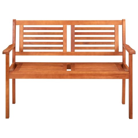 DWUOSOBOWA ŁAWKA OGRODOWA 120CM LITE DREWNO EUKALIPTUSOWE