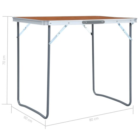 SKŁADANY STOLIK TURYSTYCZNY Z METALOWĄ RAMĄ 80X60CM