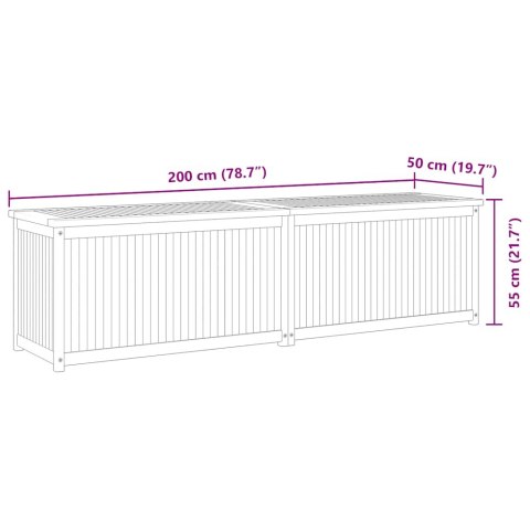 SKRZYNIA OGRODOWA 200X50X55CM LITE DREWNO TEKOWE