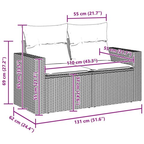 VidaXL Zestaw Sof na Ogród 8 pcs Beżowy polirattan