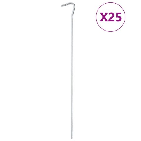 ŚLEDZIE DO NAMIOTU 25 SZT. 30CM Ø7 MM STAL GALWANIZOWANA