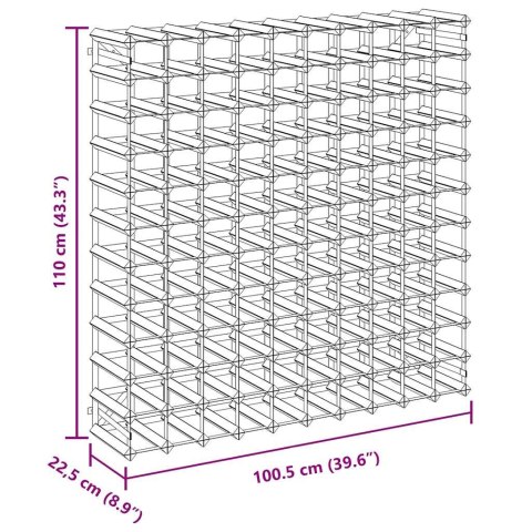 VidaXL Stojak na 120 butelek wina, brązowy, lite drewno sosnowe