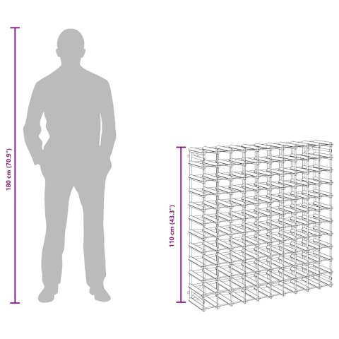 VidaXL Stojak na 120 butelek wina, brązowy, lite drewno sosnowe