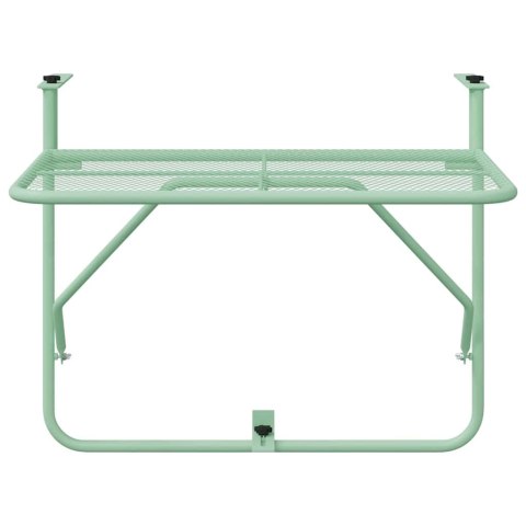 VidaXL Stół Wiszący na Balkon Miętowa zieleń 60 x 39 x 65 cm Stal