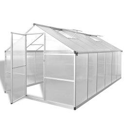 VidaXL Szklarnia ogrodowa ze wzmacnianą, aluminiową ramą, 9,025 m²