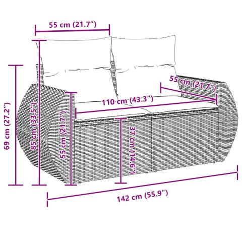 VidaXL Zestaw Sof na Ogród 8 pcs Beżowy polirattan