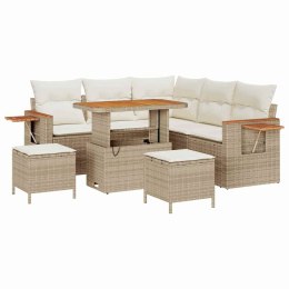 VidaXL Zestaw Sof na Ogród z poduszką 8 pcs Beżowy i kremowy