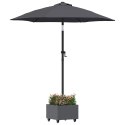 PODSTAWA DO PARASOLA OGRODOWA STALOWA ANTRACYT 45X45 CM OBROTOWA 360 STOPNI