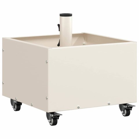 PODSTAWA DO PARASOLA OGRODOWA STALOWA BIAŁA 45X45X45 CM OBROTOWA 360 STOPNI