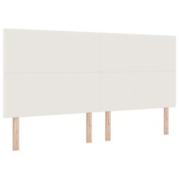 VidaXL Wezgłowie LED z paskami LED Kremowy 200 cm Tkanina sztruksowa