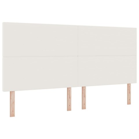 VidaXL Wezgłowie LED z paskami LED Kremowy 200 cm Tkanina sztruksowa