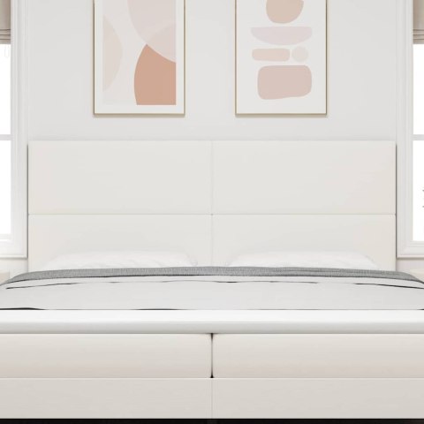 VidaXL Wezgłowie LED z paskami LED Kremowy 200 cm Tkanina sztruksowa