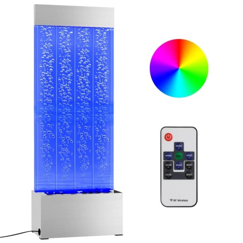 VidaXL Lampa wodna z LED RGB, stal nierdzewna i akryl, 110 cm