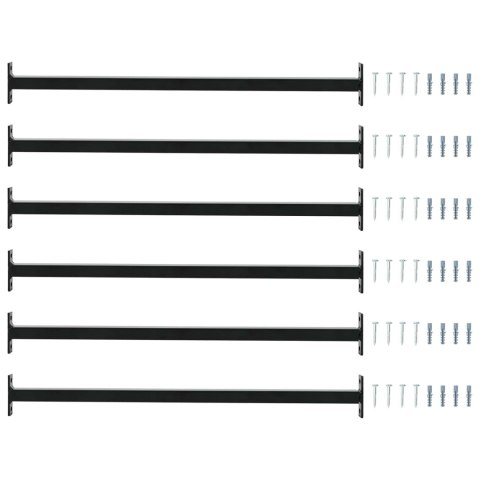 VidaXL Regulowany zabezpieczenie okienne 6 pcs Czarny Stal
