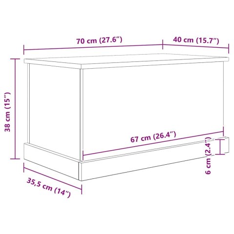 SKRZYNIA DĄB ARTISAN 70X40X38CM MATERIAŁ DREWNOPOCHODNY