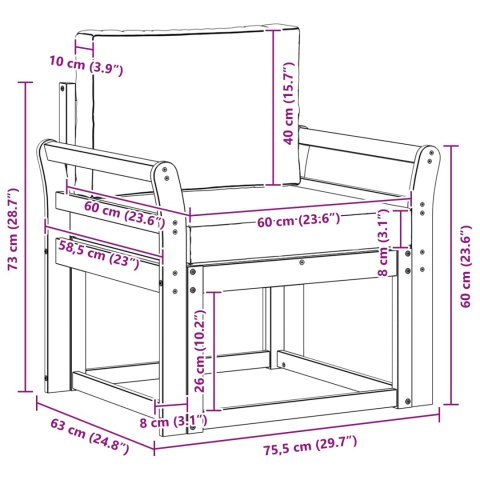 VidaXL Sofa na zewnątrz Lite drewno akacjowe i poliester Naturalny
