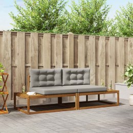 VidaXL Zestaw sof na zewnątrz 2 Sztuka Naturalny i Jasny Szary