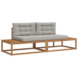 VidaXL Zestaw sof na zewnątrz 2 Sztuka Naturalny i Jasny Szary