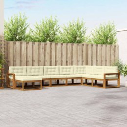VidaXL Zestaw sof na zewnątrz z poduszką 8 pcs Naturalny i Kremowy