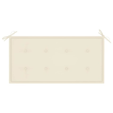 ŁAWKA OGRODOWA Z KREMOWĄ PODUSZKĄ 112CM LITE DREWNO TEKOWE