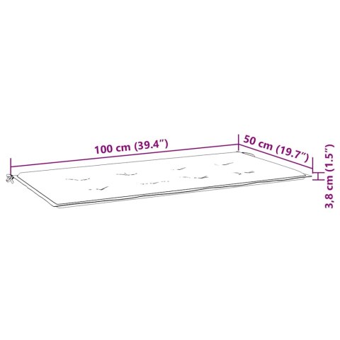 ŁAWKA OGRODOWA Z KREMOWĄ PODUSZKĄ 112CM LITE DREWNO TEKOWE