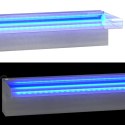 VidaXL Wylewka do wodospadu z RGB LED, stal nierdzewna, 60 cm