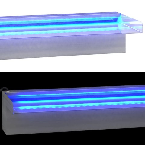 VidaXL Wylewka do wodospadu z RGB LED, stal nierdzewna, 60 cm