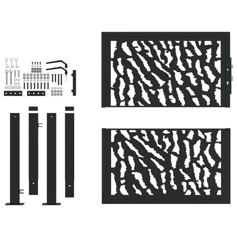 VidaXL Brama ogrodowa czarna 100x100 cm stalowa konstrukcja