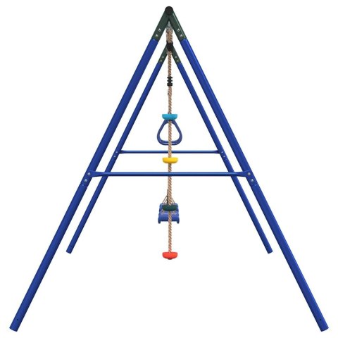 VidaXL Huśtawka ogrodowa z huśtawkami, trapezem i linką do wspinania