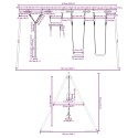 VidaXL Huśtawka ogrodowa z huśtawkami, trapezem i linką do wspinania