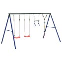 VidaXL Huśtawka ogrodowa z huśtawkami, trapezem i linką do wspinania