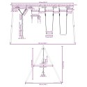 VidaXL Huśtawka ogrodowa z huśtawkami, trapezem i linką do wspinania