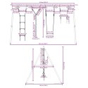 VidaXL Huśtawka ogrodowa z siodełkiem, trapezem, drabinką i linką