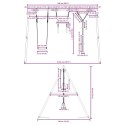 VidaXL Huśtawka ogrodowa z siodełkiem, trapezem i linką do wspinania