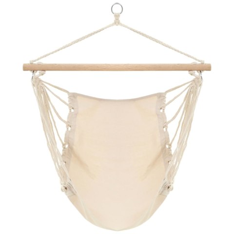 VidaXL Huśtawka/hamak, kremowa biel, L, tkanina