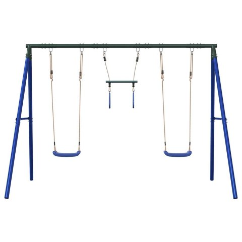 VidaXL Ogrodowy plac zabaw z huśtawkami i trapezem