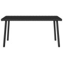 VidaXL Stolik kawowy ogrodowy prostokątny czarny 80x40x37cm polirattan