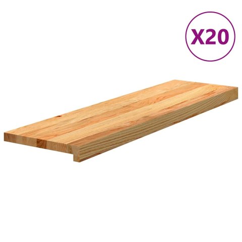 VidaXL Stopnie schodowe, 20 szt. brązowe 90x30x2cm lite drewno dębowe
