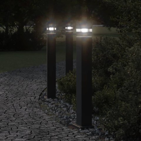 VidaXL Zewnętrzna lampa stojąca, czarna, 80 cm, aluminium