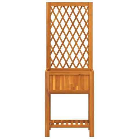 DONICA Z TREJAŻEM I PÓŁKĄ 55X29,5X152CM LITE DREWNO AKACJOWE