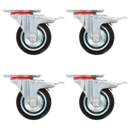 VidaXL Kółka skrętne z podwójnymi hamulcami, 4 szt., 75 mm