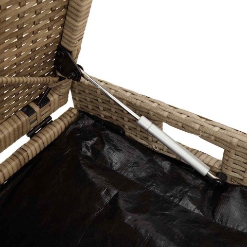 ŁAWKA OGRODOWA ZE SCHOWKIEM I PODUSZKĄ BEŻOWA 100CM POLIRATTAN